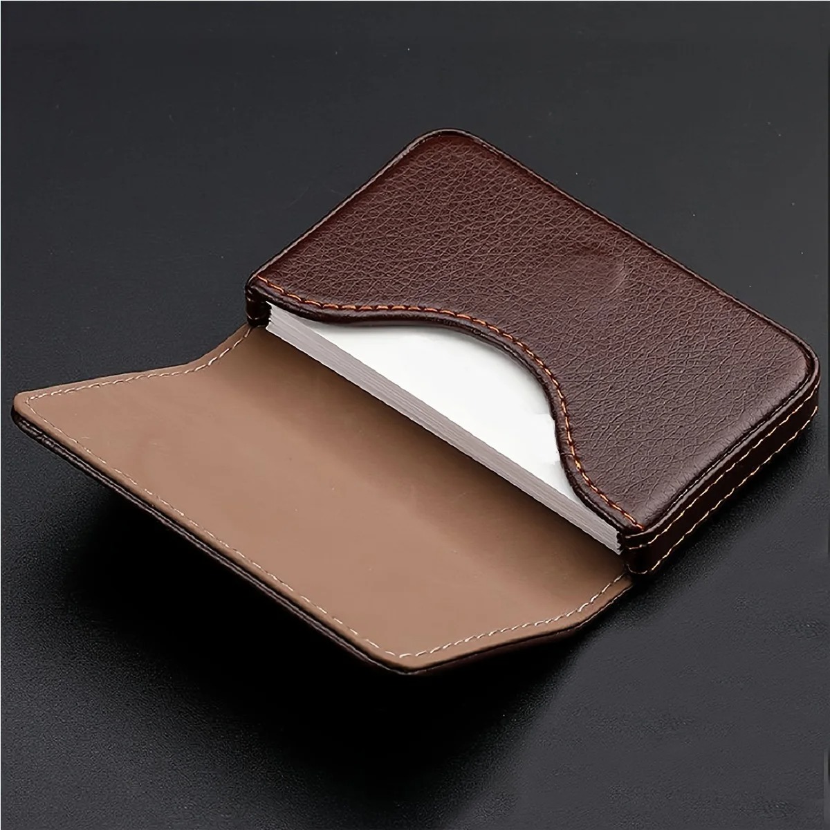Index Card Holder - Tempat Kartu Nama Kulit PU Portabel