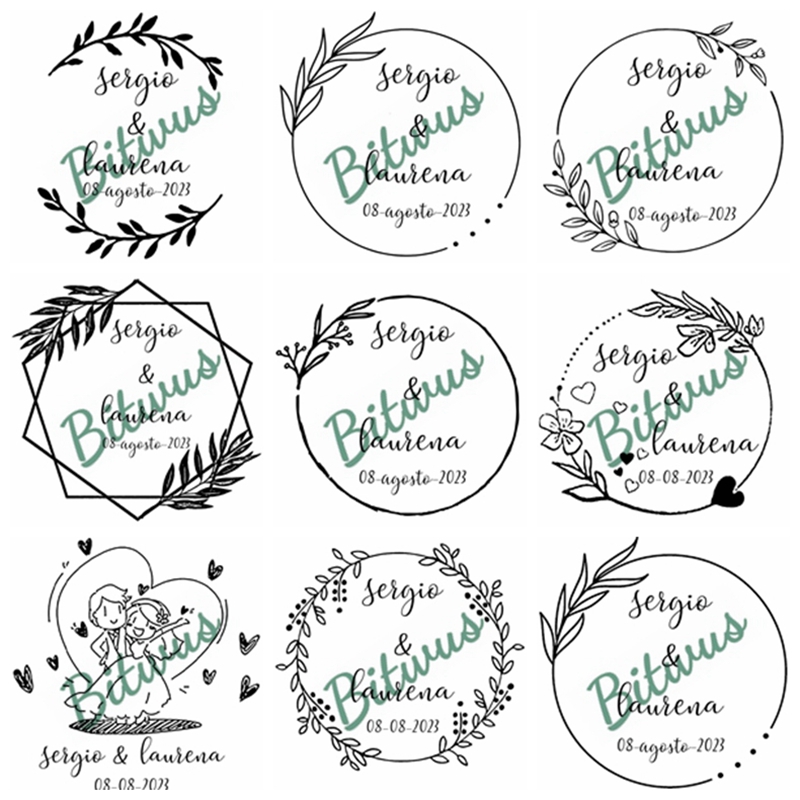 Rubber Date Stamp - Cap Pernikahan Kustom Bertinta Cap Disesuaikan
