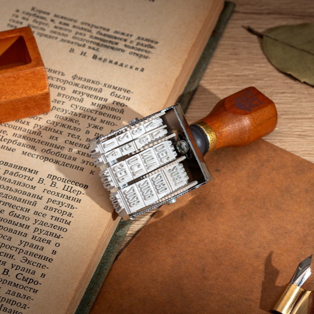 Stempel Tanggal Kayu Retro den - Rubber Date Stamp ulasan dan harga