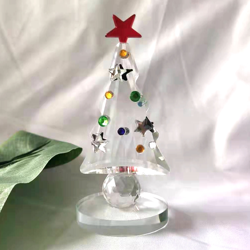 Patung Pohon Natal Kristal Kol - Paper Weight Crystal ulasan dan harga