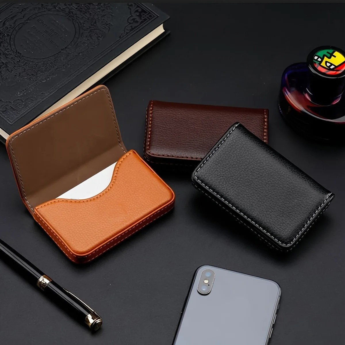 Tempat Kartu Nama Kulit PU Por - Index Card Holder ulasan dan harga